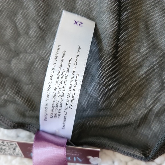Adore Me Emmeline Unlined Panty Grey Lace & Studs Plus Size 2x New with Tags - Picture 9 of 10